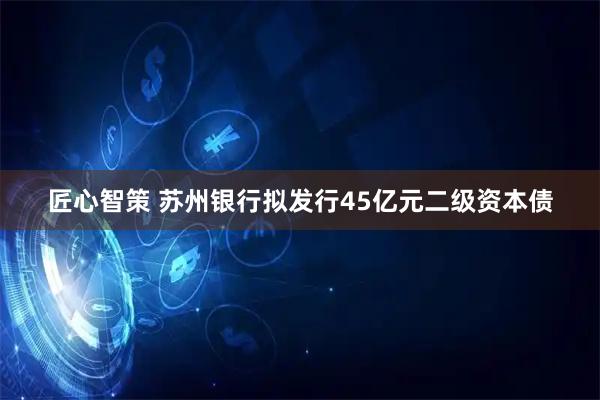 匠心智策 苏州银行拟发行45亿元二级资本债