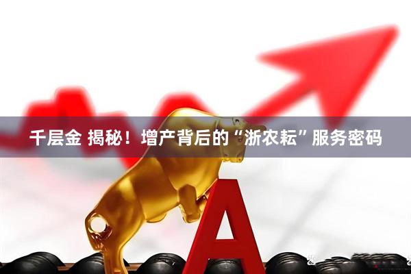 千层金 揭秘！增产背后的“浙农耘”服务密码